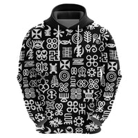 Mix Adinkra Hoodie Black Pattern - Wonder Print Shop