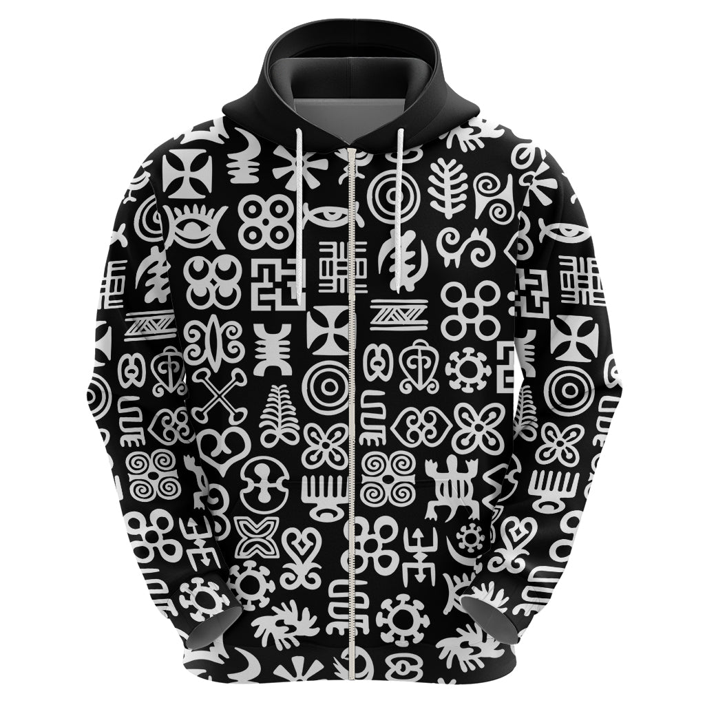 Mix Adinkra Hoodie Black Pattern - Wonder Print Shop