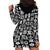 Mix Adinkra Hoodie Dress Black Pattern - Wonder Print Shop