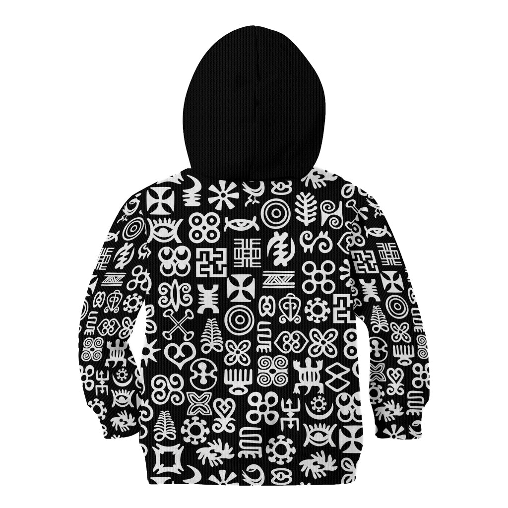 Mix Adinkra Kid Hoodie Black Pattern - Wonder Print Shop