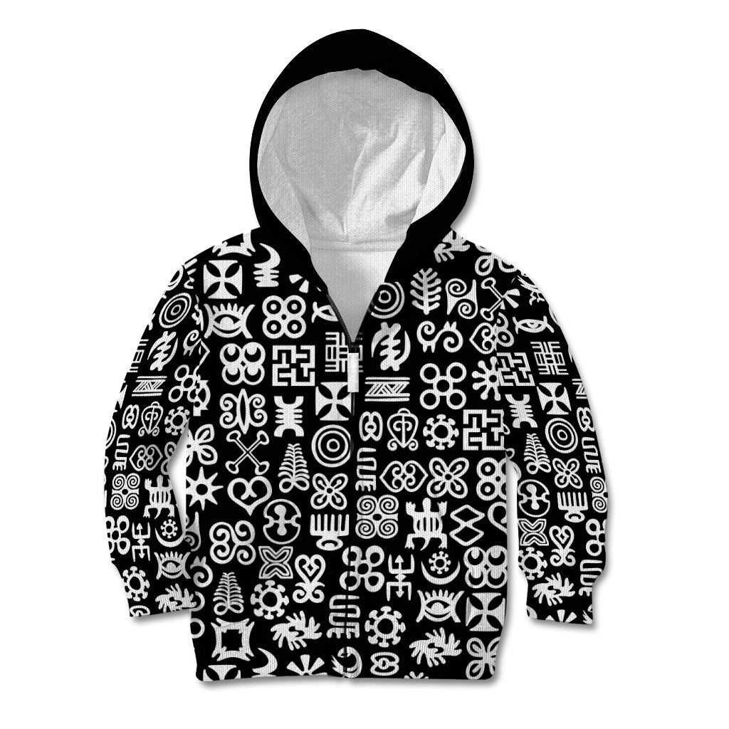 Mix Adinkra Kid Hoodie Black Pattern - Wonder Print Shop
