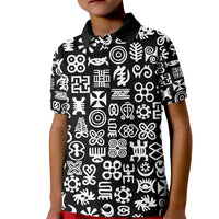 Mix Adinkra Kid Polo Shirt Black Pattern - Wonder Print Shop