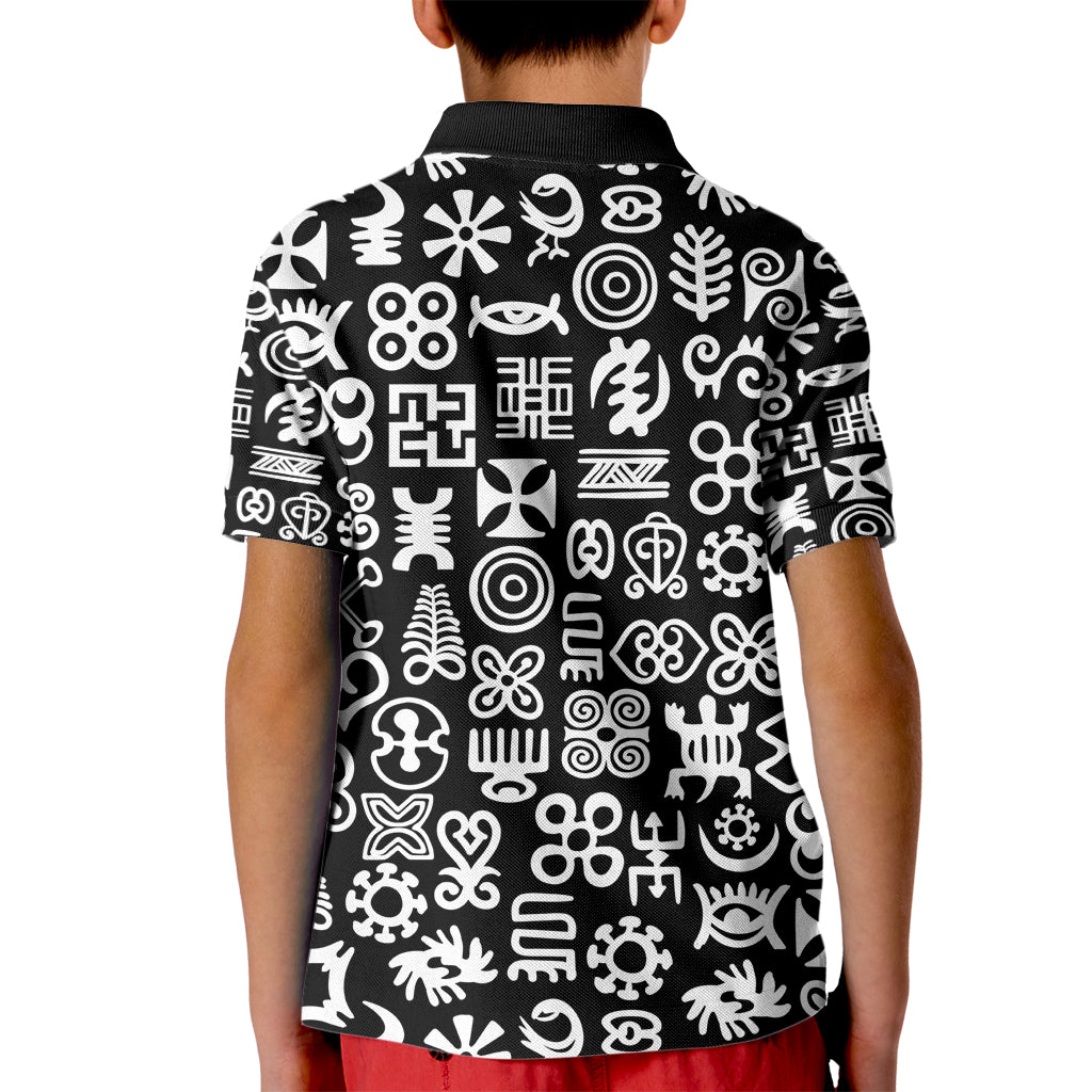 Mix Adinkra Kid Polo Shirt Black Pattern - Wonder Print Shop