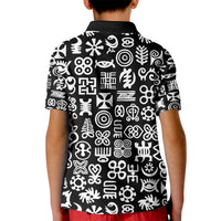 Mix Adinkra Kid Polo Shirt Black Pattern - Wonder Print Shop