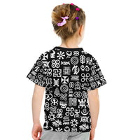 Mix Adinkra Kid T Shirt Black Pattern - Wonder Print Shop