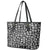 Mix Adinkra Leather Tote Bag Black Pattern - Wonder Print Shop