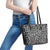 Mix Adinkra Leather Tote Bag Black Pattern - Wonder Print Shop