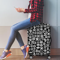 Mix Adinkra Luggage Cover Black Pattern - Wonder Print Shop