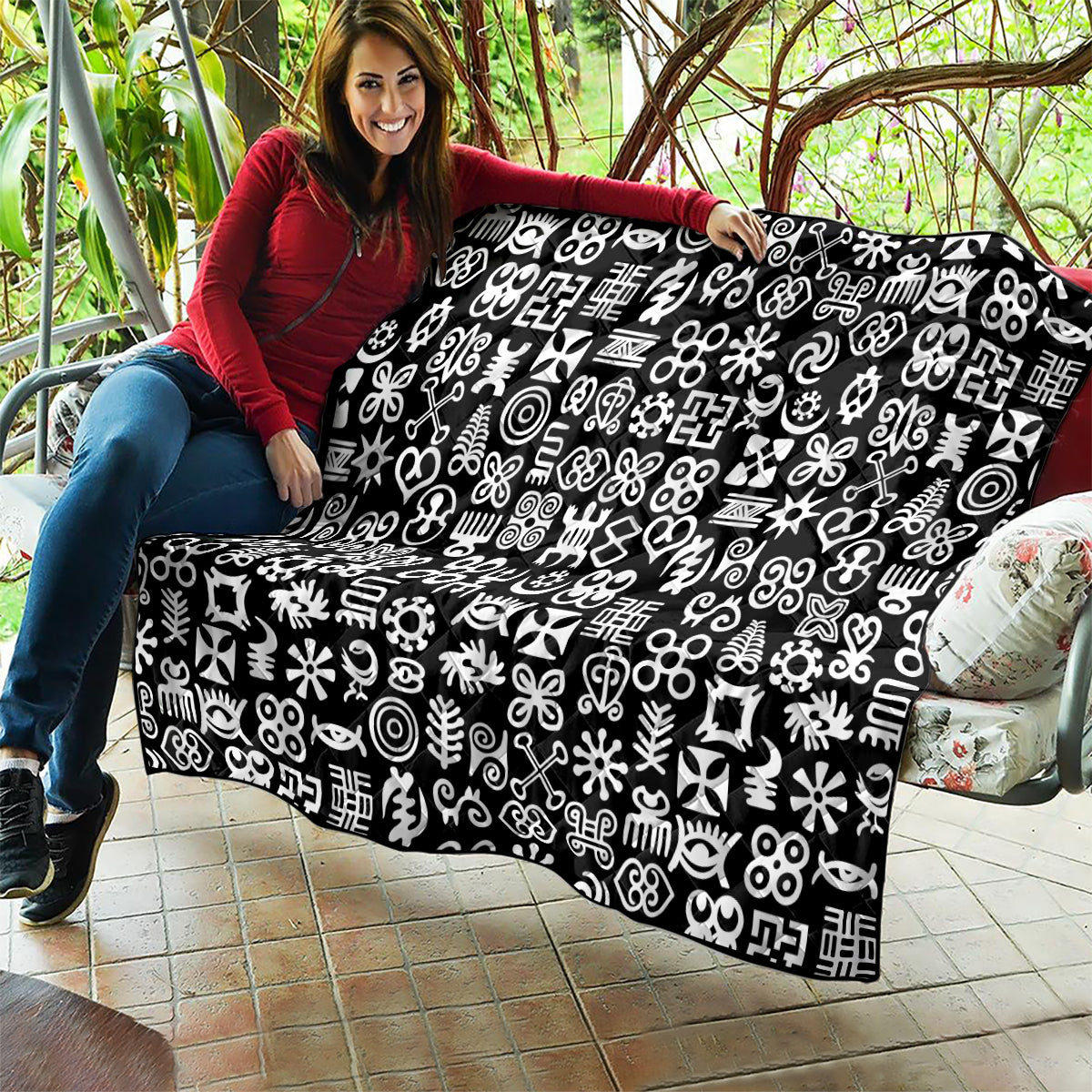 Mix Adinkra Quilt Black Pattern - Wonder Print Shop