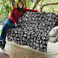 Mix Adinkra Quilt Black Pattern - Wonder Print Shop