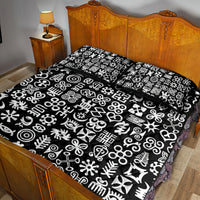 Mix Adinkra Quilt Bed Set Black Pattern - Wonder Print Shop