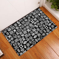 Mix Adinkra Rubber Doormat Black Pattern - Wonder Print Shop