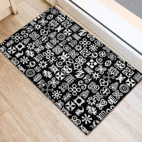 Mix Adinkra Rubber Doormat Black Pattern - Wonder Print Shop
