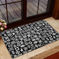 Mix Adinkra Rubber Doormat Black Pattern - Wonder Print Shop