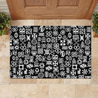 Mix Adinkra Rubber Doormat Black Pattern - Wonder Print Shop