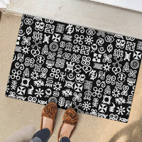 Mix Adinkra Rubber Doormat Black Pattern - Wonder Print Shop