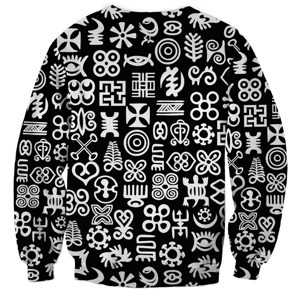 Mix Adinkra Sweatshirt Black Pattern - Wonder Print Shop
