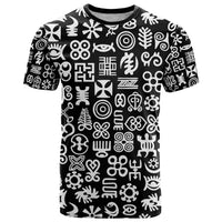Mix Adinkra T Shirt Black Pattern - Wonder Print Shop