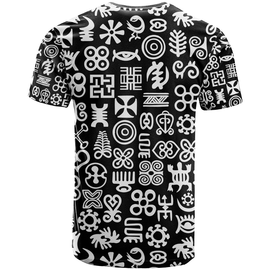 Mix Adinkra T Shirt Black Pattern - Wonder Print Shop