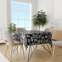 Mix Adinkra Tablecloth Black Pattern - Wonder Print Shop