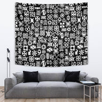 Mix Adinkra Tapestry Black Pattern - Wonder Print Shop
