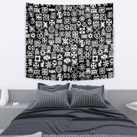 Mix Adinkra Tapestry Black Pattern - Wonder Print Shop