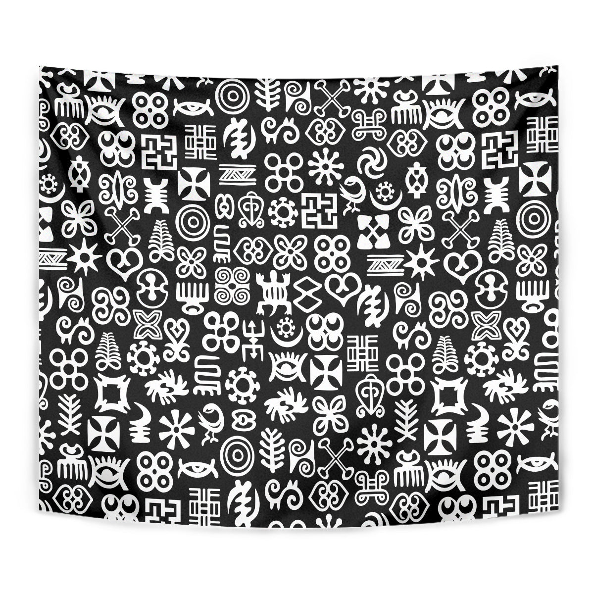 Mix Adinkra Tapestry Black Pattern - Wonder Print Shop