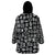 Mix Adinkra Wearable Blanket Hoodie Black Pattern - Wonder Print Shop