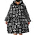 Mix Adinkra Wearable Blanket Hoodie Black Pattern - Wonder Print Shop