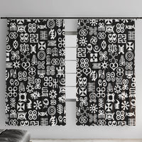 Mix Adinkra Window Curtain Black Pattern - Wonder Print Shop
