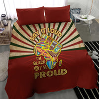I'm Black and I'm Proud African Bedding Set Hand Up Africa Map Art - Wonder Print Shop