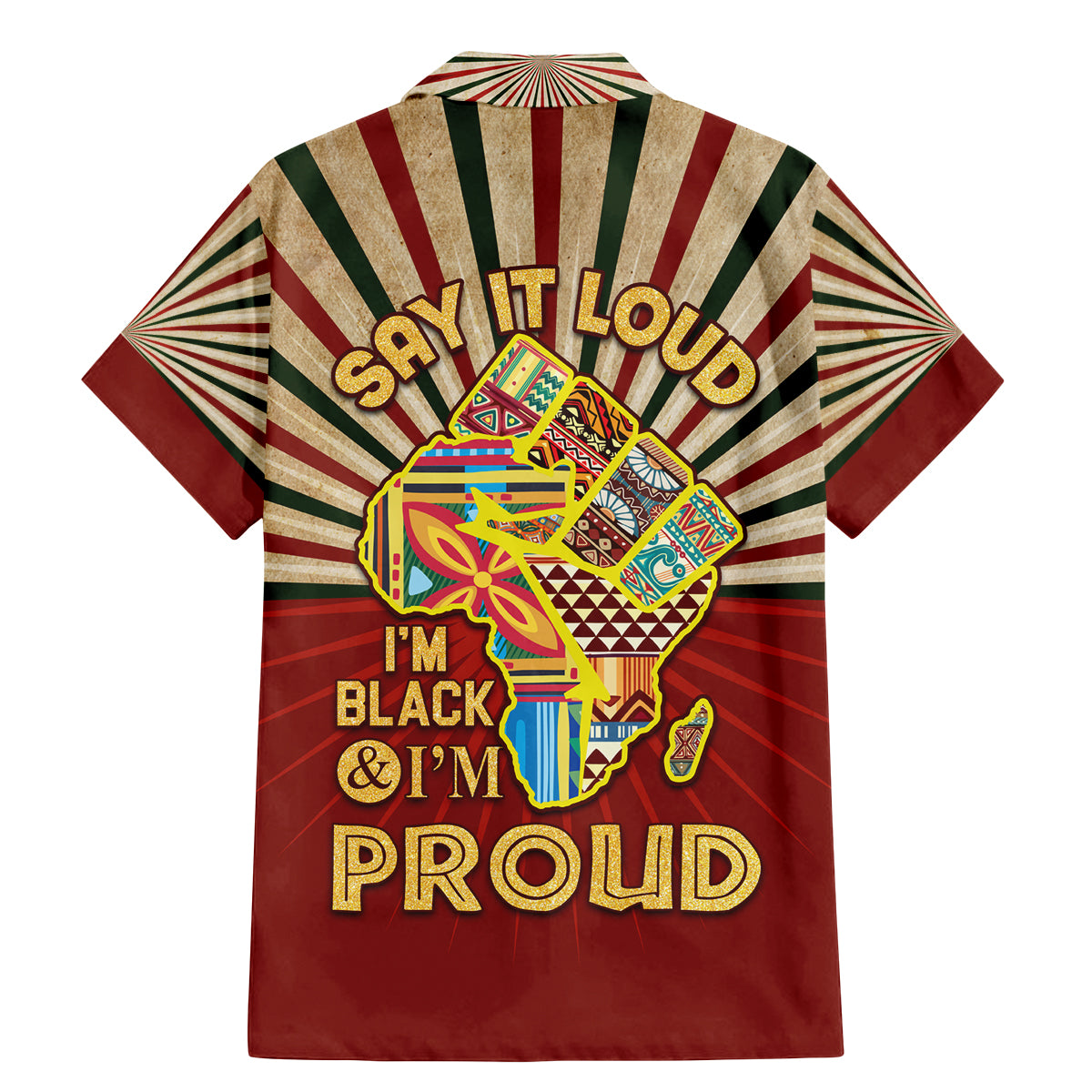 I'm Black and I'm Proud African Family Matching Mermaid Dress and Hawaiian Shirt Hand Up Africa Map Art - Wonder Print Shop