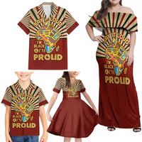 I'm Black and I'm Proud African Family Matching Off Shoulder Maxi Dress and Hawaiian Shirt Hand Up Africa Map Art - Wonder Print Shop
