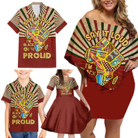 I'm Black and I'm Proud African Family Matching Off Shoulder Short Dress and Hawaiian Shirt Hand Up Africa Map Art - Wonder Print Shop