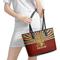 I'm Black and I'm Proud African Leather Tote Bag Hand Up Africa Map Art - Wonder Print Shop