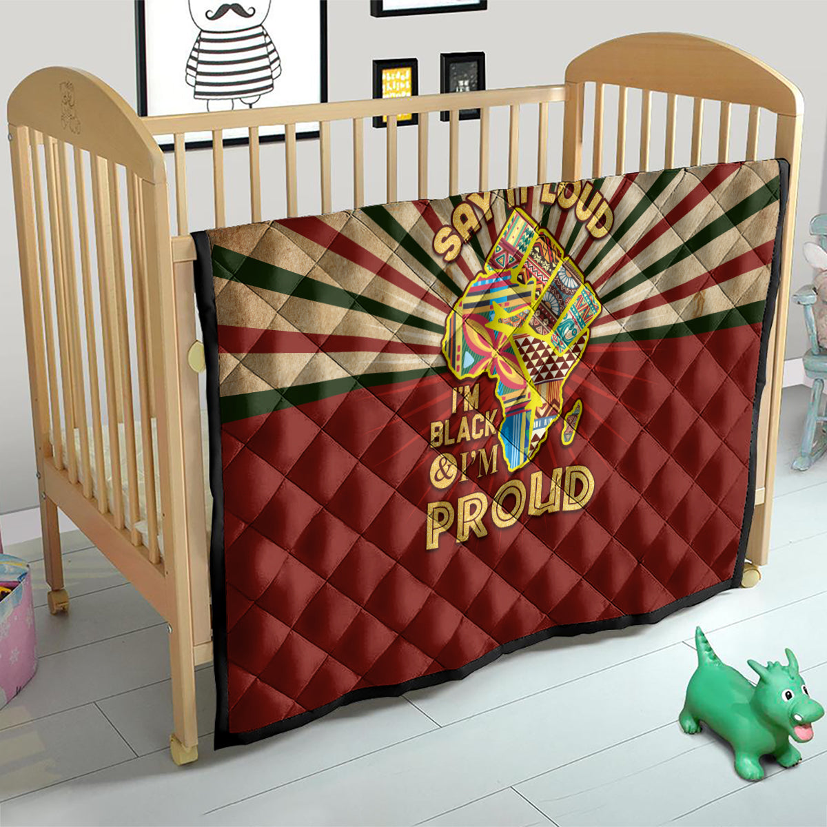 I'm Black and I'm Proud African Quilt Hand Up Africa Map Art - Wonder Print Shop