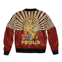 I'm Black and I'm Proud African Sleeve Zip Bomber Jacket Hand Up Africa Map Art - Wonder Print Shop