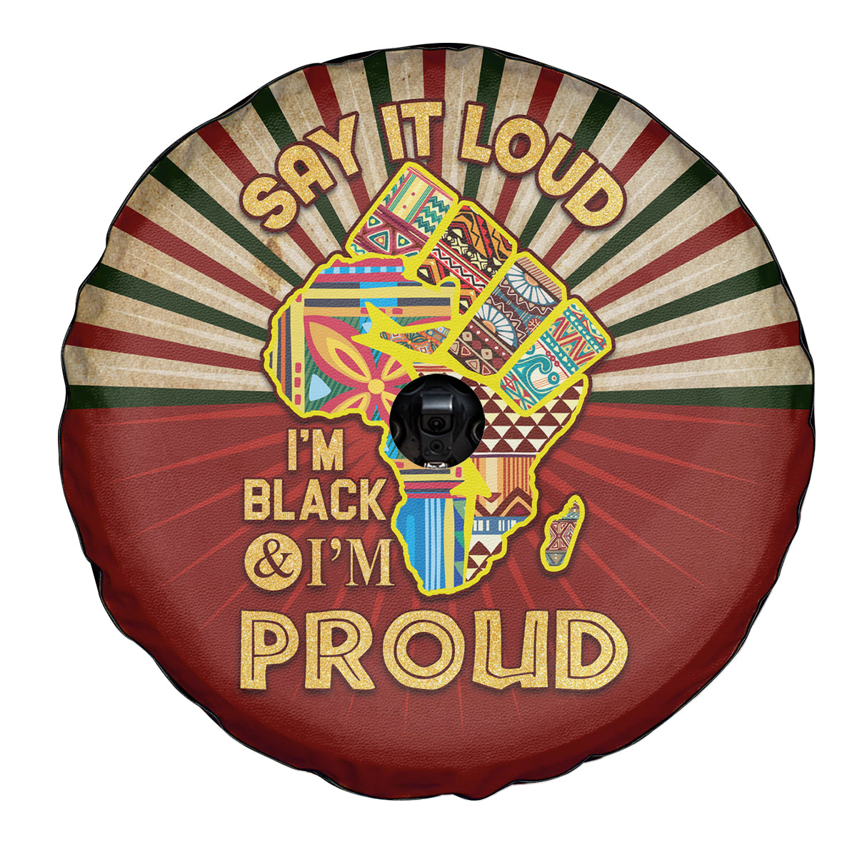 I'm Black and I'm Proud African Spare Tire Cover Hand Up Africa Map Art - Wonder Print Shop