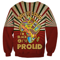 I'm Black and I'm Proud African Sweatshirt Hand Up Africa Map Art - Wonder Print Shop