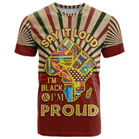 I'm Black and I'm Proud African T Shirt Hand Up Africa Map Art - Wonder Print Shop