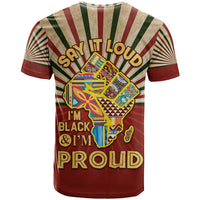 I'm Black and I'm Proud African T Shirt Hand Up Africa Map Art - Wonder Print Shop