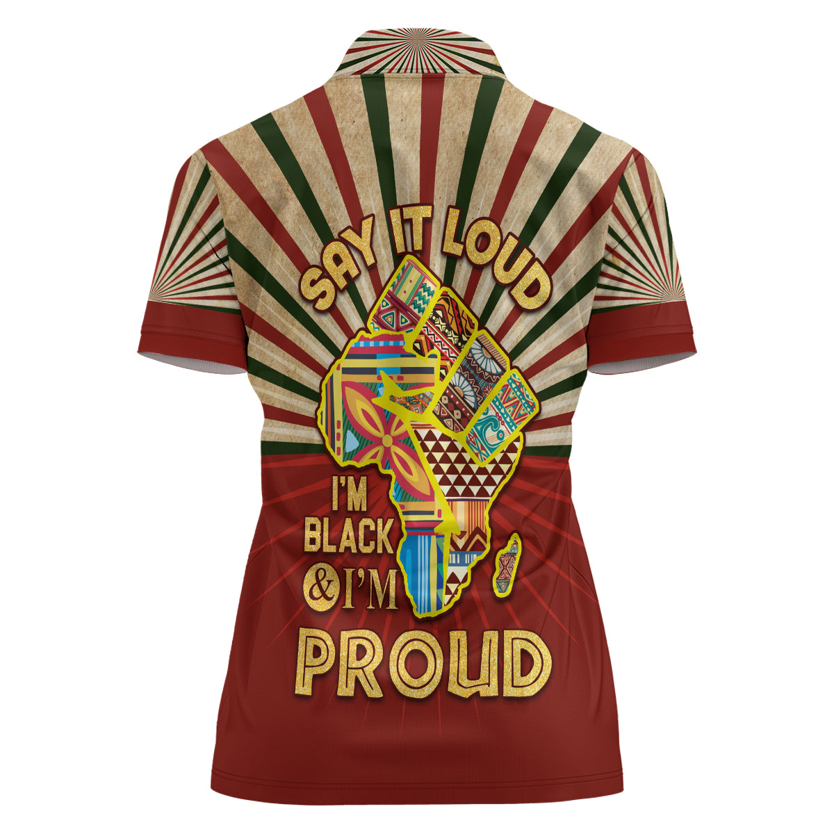 I'm Black and I'm Proud African Women Polo Shirt Hand Up Africa Map Art - Wonder Print Shop