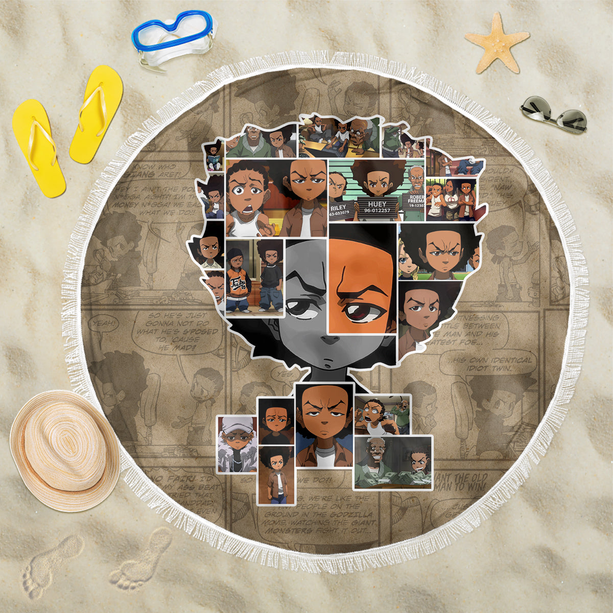 Huey Freeman Beach Blanket African American - Wonder Print Shop