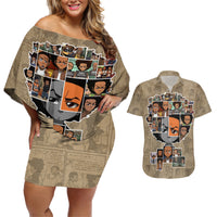 Huey Freeman Couples Matching Off Shoulder Short Dress and Hawaiian Shirt African American - Wonder Print Shop