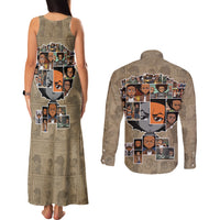 Huey Freeman Couples Matching Tank Maxi Dress and Long Sleeve Button Shirt African American - Wonder Print Shop