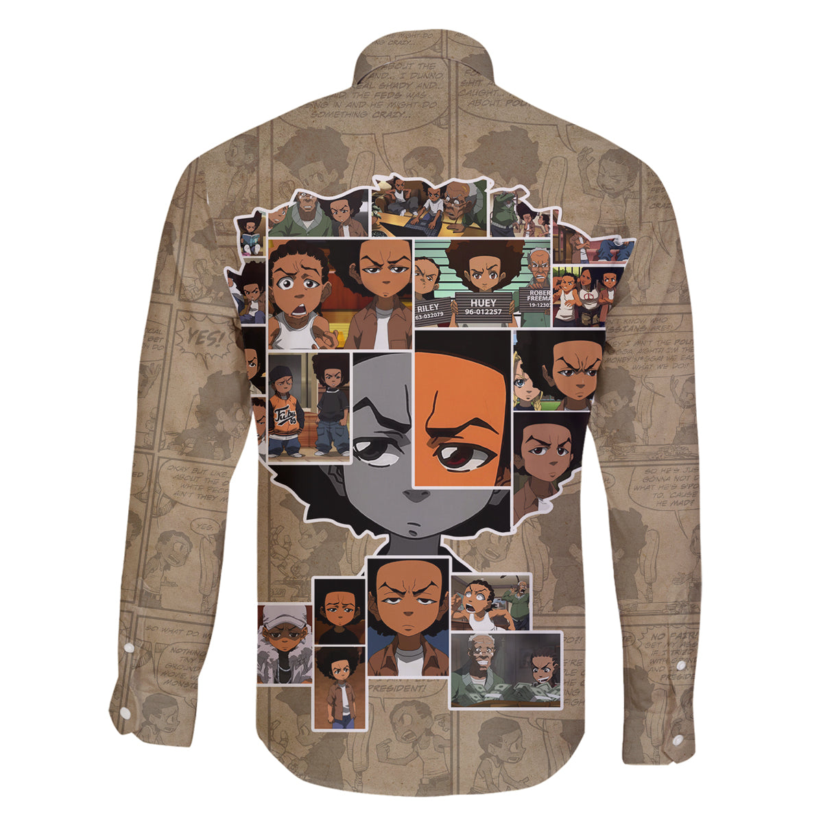 Huey Freeman Family Matching Mermaid Dress and Hawaiian Shirt African American - Wonder Print Shop