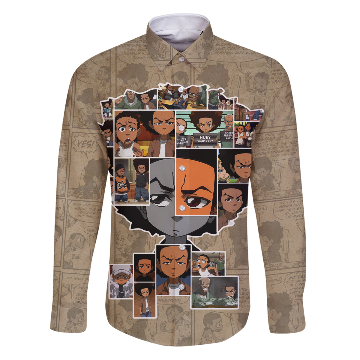 Huey Freeman Family Matching Puletasi and Hawaiian Shirt African American - Wonder Print Shop