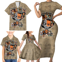 Huey Freeman Family Matching Short Sleeve Bodycon Dress and Hawaiian Shirt African American - Wonder Print Shop