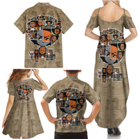 Huey Freeman Family Matching Summer Maxi Dress and Hawaiian Shirt African American - Wonder Print Shop