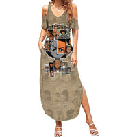 Huey Freeman Family Matching Summer Maxi Dress and Hawaiian Shirt African American - Wonder Print Shop